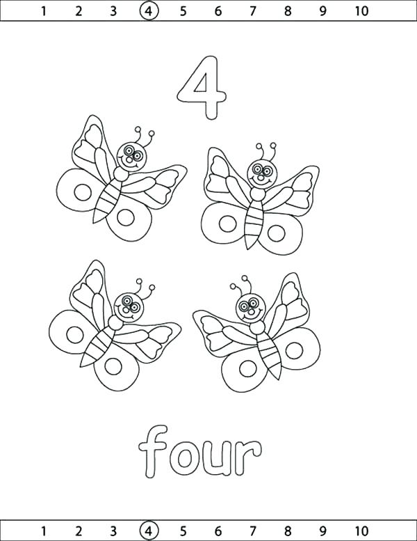Number 4 Coloring Page at GetColorings.com | Free printable colorings ...