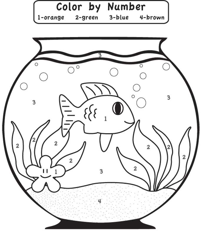 683x792 Play Game Fishbowl Color By Number Coloring Page For Kids
