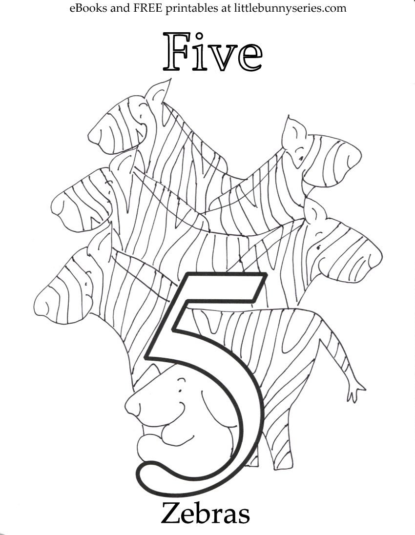 850x1096 Number 5 Coloring Page