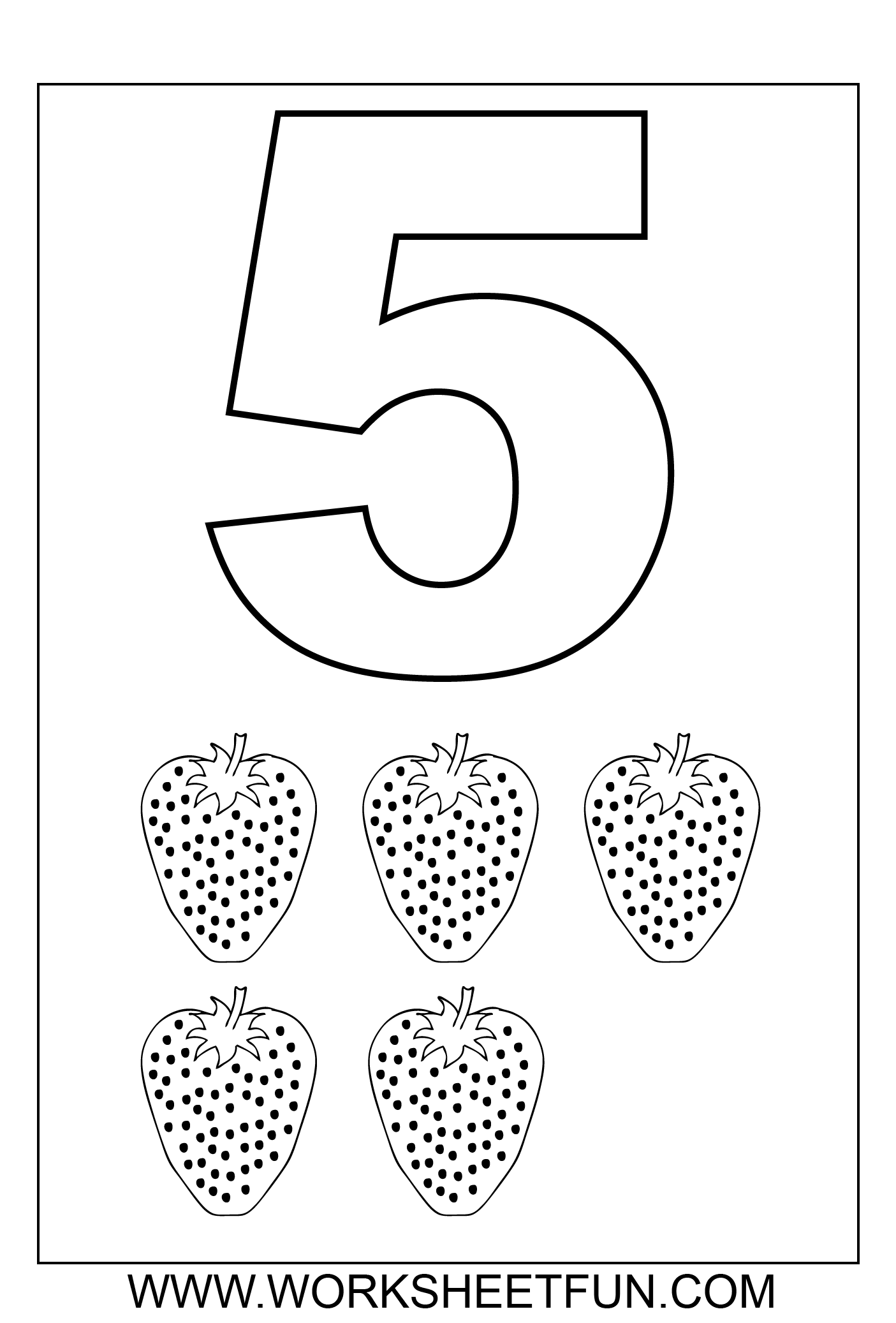 1405x2074 Number 5 Coloring Page