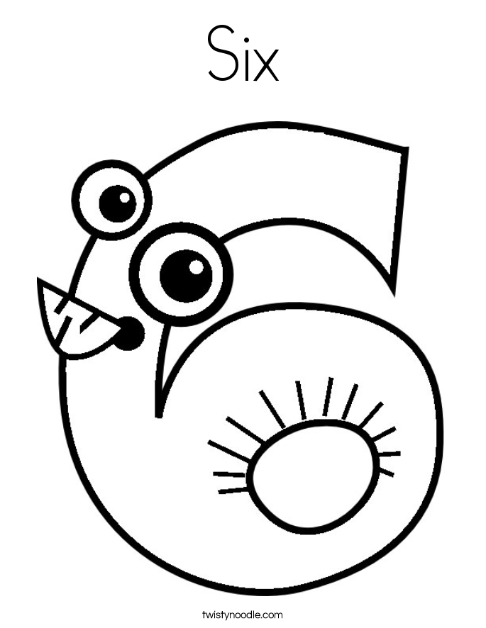 685x886 Number 6 Coloring Page