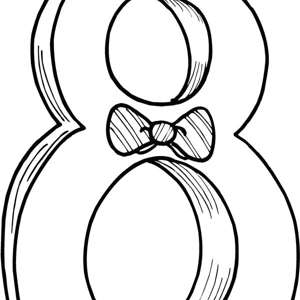 600x600 Number 8 Coloring Page