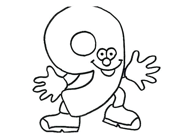 600x435 Number 9 Coloring Page Smiling Number 9 Coloring Page Number