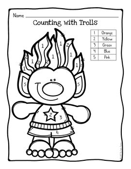 270x350 Trolls Color By Number Coloring Page Color By Numbers