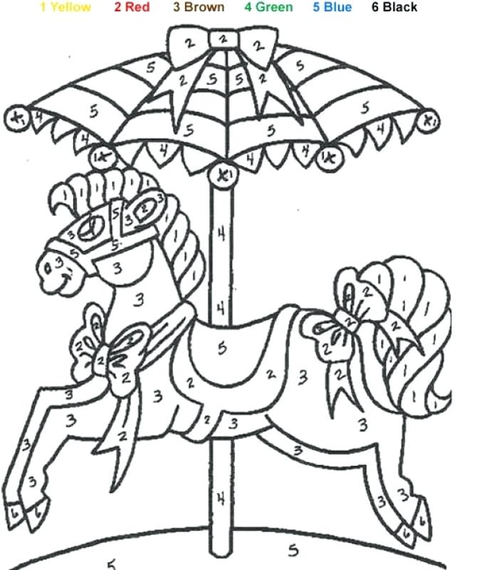 Numbers Coloring Pages Carousel Color By Number Coloring Page 677x800 Numbers Coloring Pages Carousel Color By Number Coloring Page