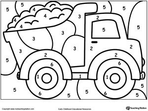 Color By Number Truck Free Coloring, Worksheets And Number 300x225 Color By Number Truck Free Coloring, Worksheets And Number