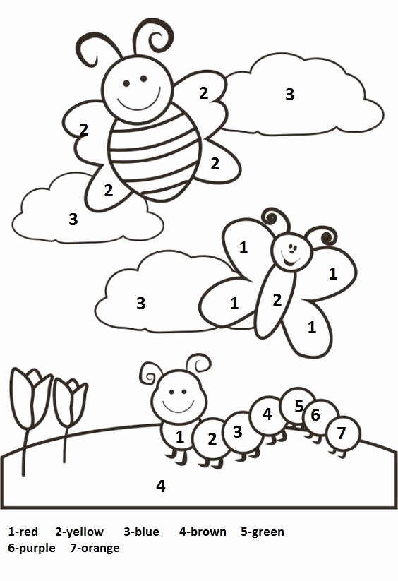 564x823 Number Coloring Pages For Toddlers Image Color By Number Spring