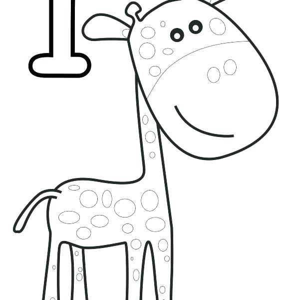 Number One Coloring Page One Tall Giraffe Help Your Practice 599x600 Number One Coloring Page One Tall Giraffe Help Your Practice