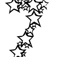 Number Seven (Star) Coloring Page 200x200 Number Seven (Star) Coloring Page
