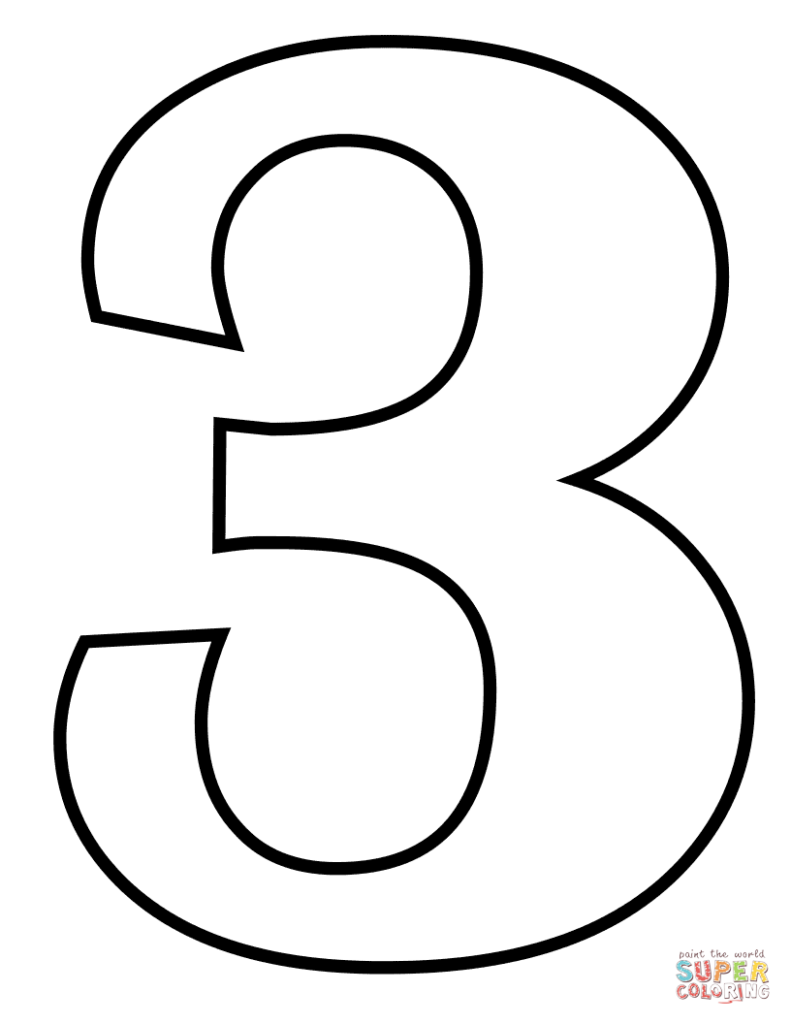 Number 3 Coloring Page Get Bubbles 791x1024 Number 3 Coloring Page Get Bubbles