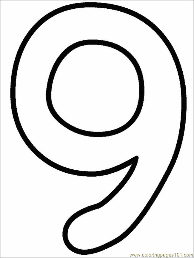 Numbers 9 Coloring Page 650x865 Numbers 9 Coloring Page