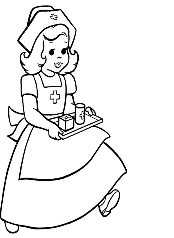 600x820 Careful Nurse Coloring Pages Things I Love