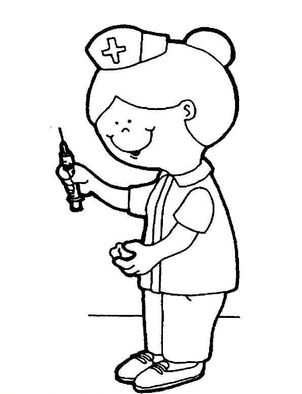 595x777 Nurse Coloring Pages Print
