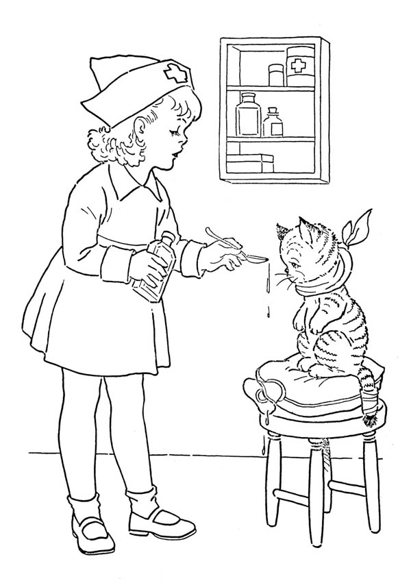 600x851 Nurse Coloring Pages. Nurse Coloring Page With Nurse Coloring