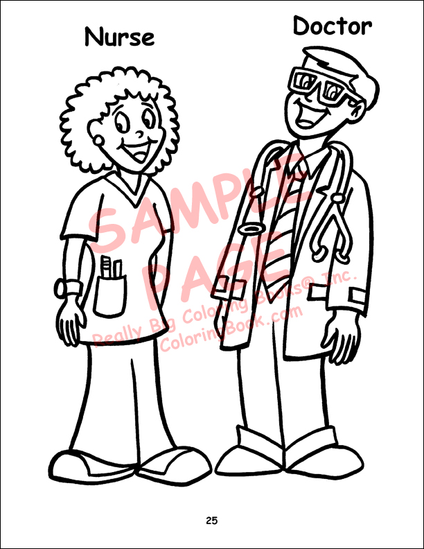 612x792 Doctor And Nurse Drawing