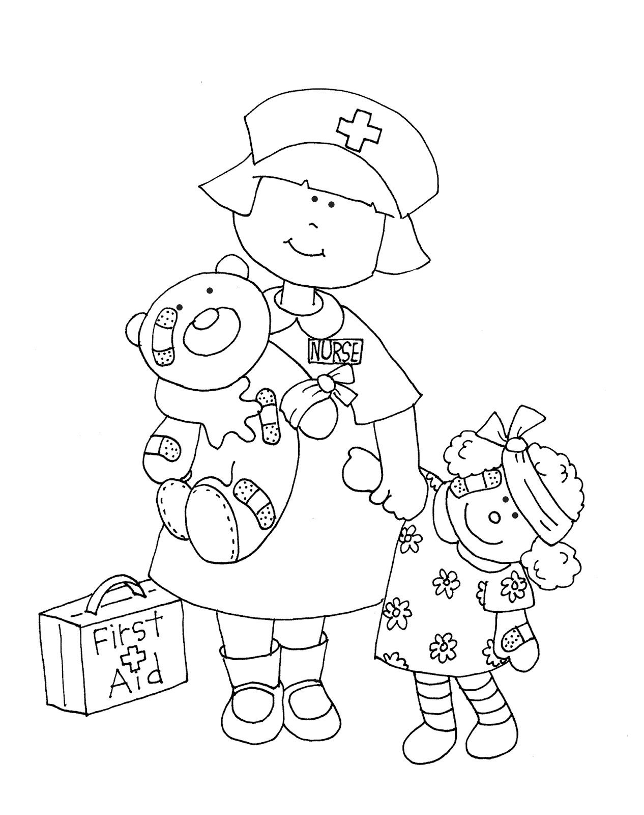 Nurse Coloring Pages For Preschool at GetColorings.com | Free printable ...
