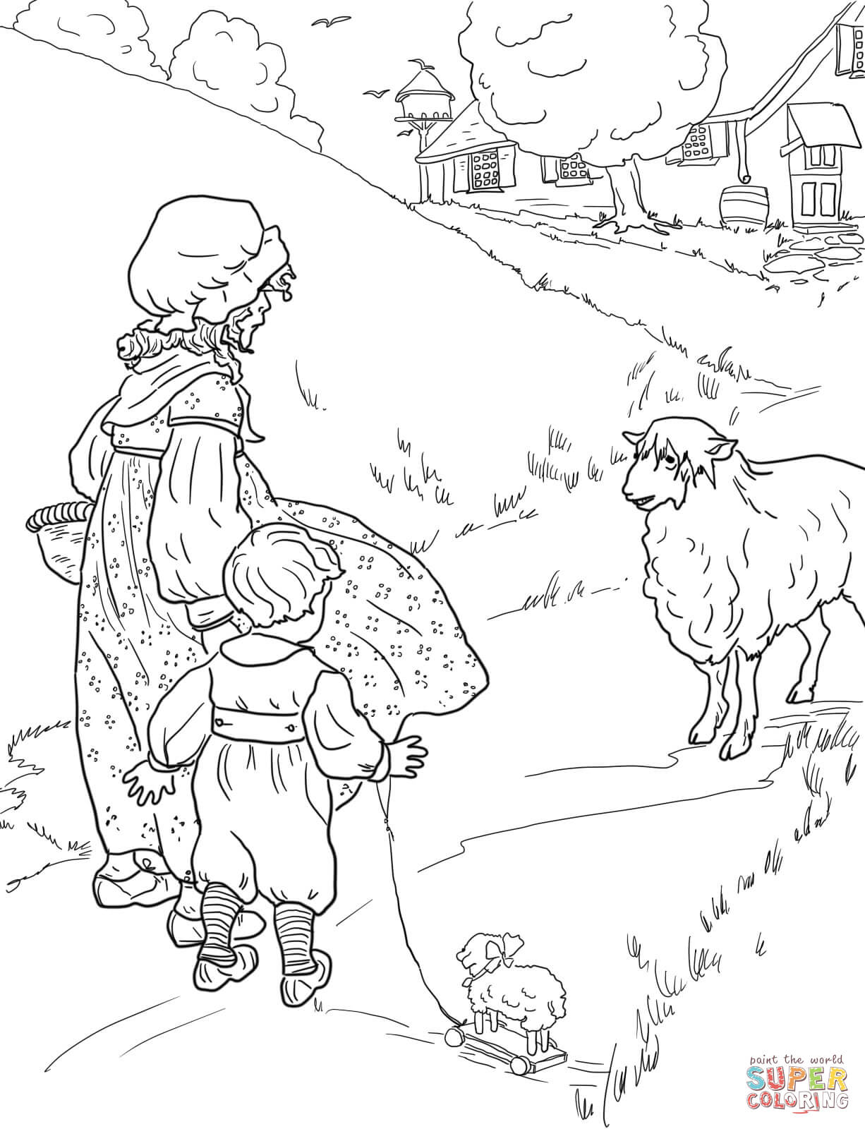 1226x1600 Sensational Mother Goose Coloring Pages Free Printable Baa Black