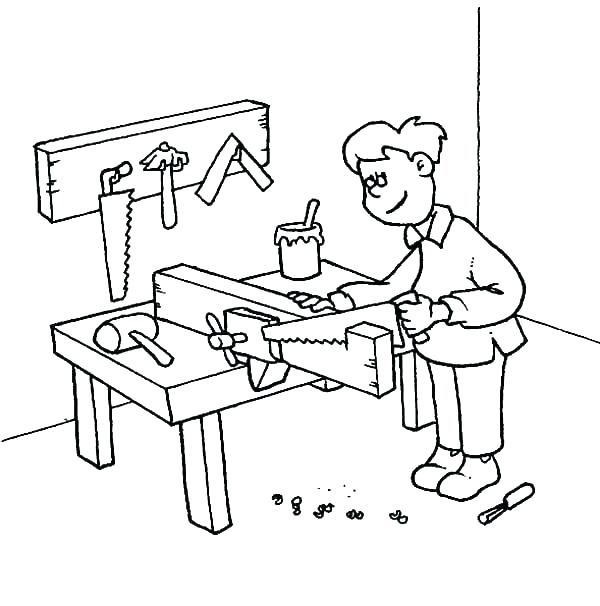 600x606 Job Coloring Pages Jobs Coloring Pages Job Coloring Page Carpenter