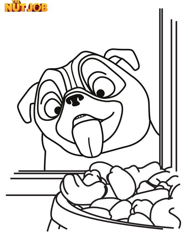 640x816 The Nut Job Character Coloring Precious The Pug