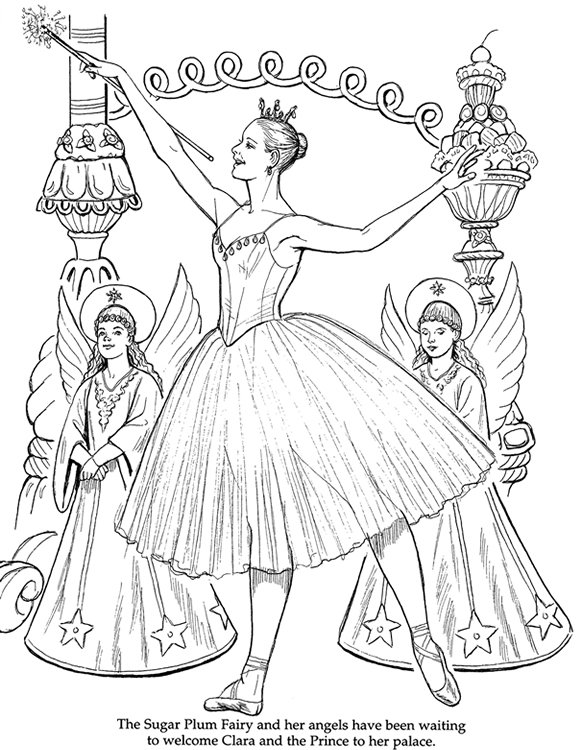 582x750 Ballerina Coloring Pages For Christmas