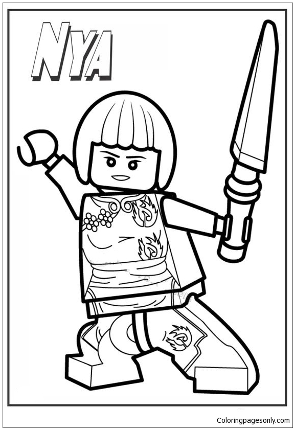 Ninjago Lego Nya Coloring Page 577x841 Ninjago Lego Nya Coloring Page