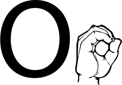 480x337 Asl Sign Language Letter O Coloring Page From Asl Alphabet