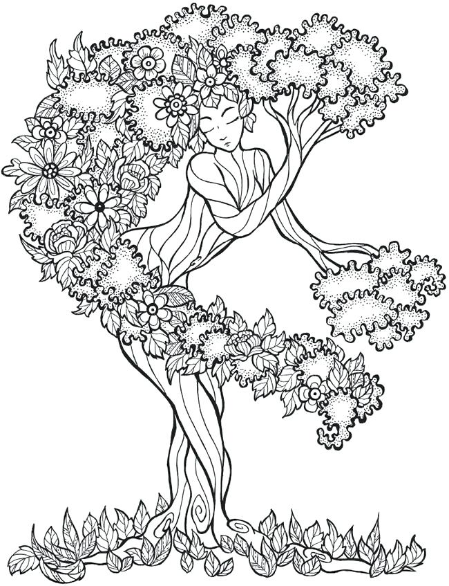 Oak Trees Coloring Pages