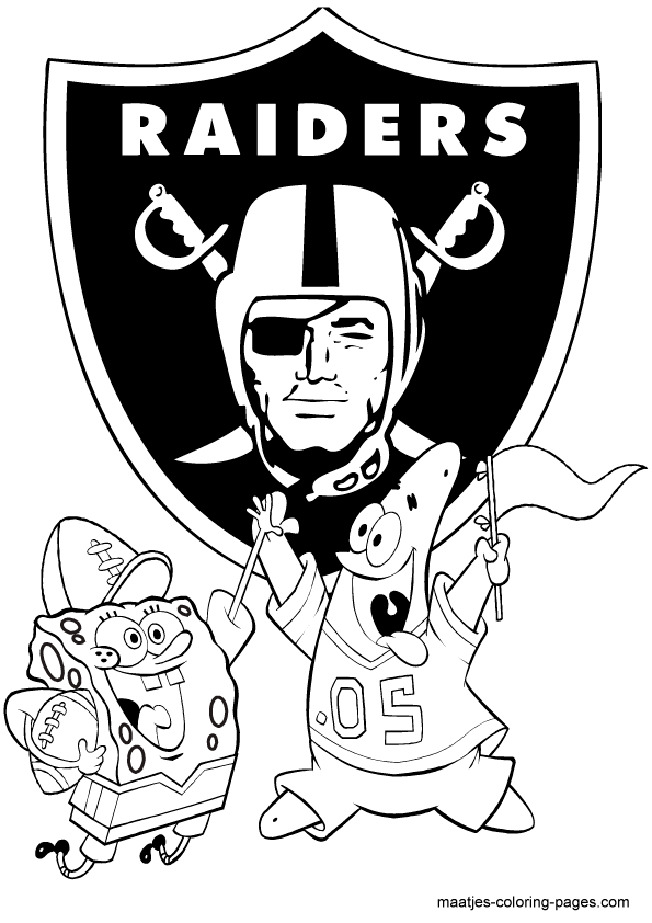 595x842 Nfl Oakland Raiders Spongebob Coloring Page