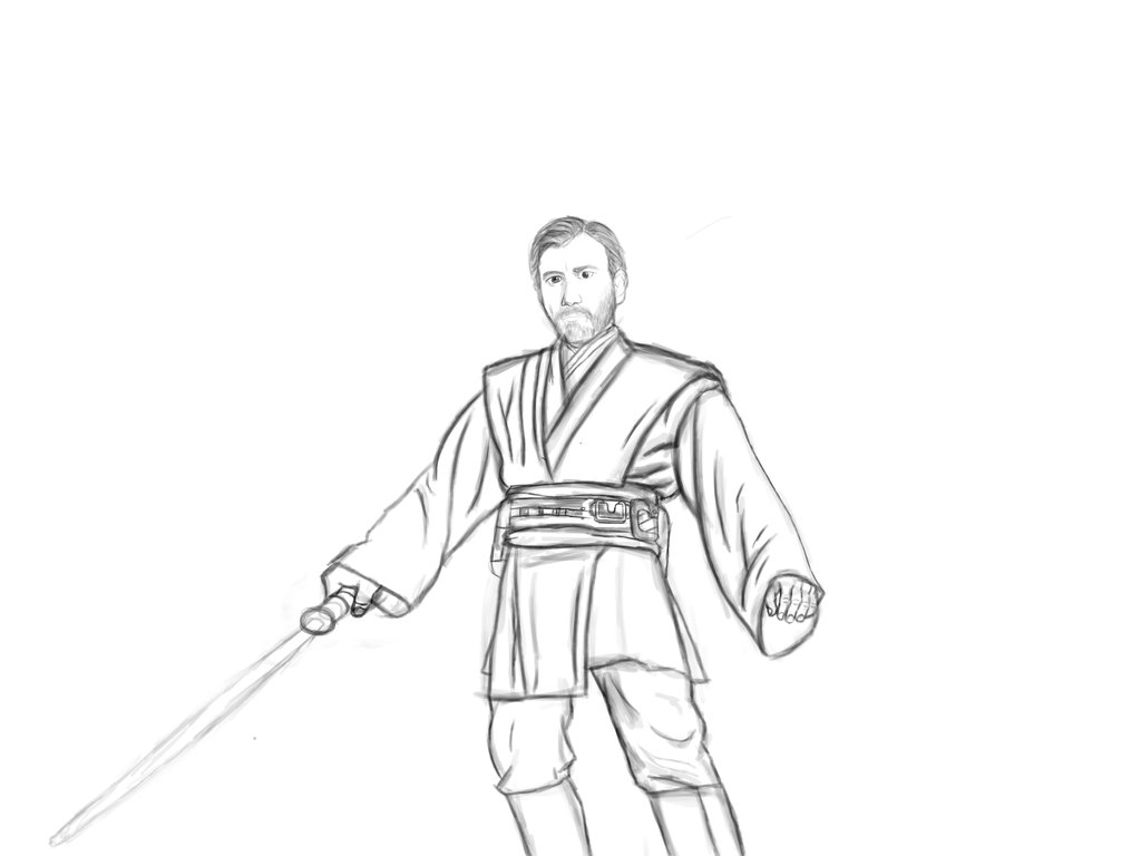 1024x768 Best Obi Wan Kenobi Coloring Pages