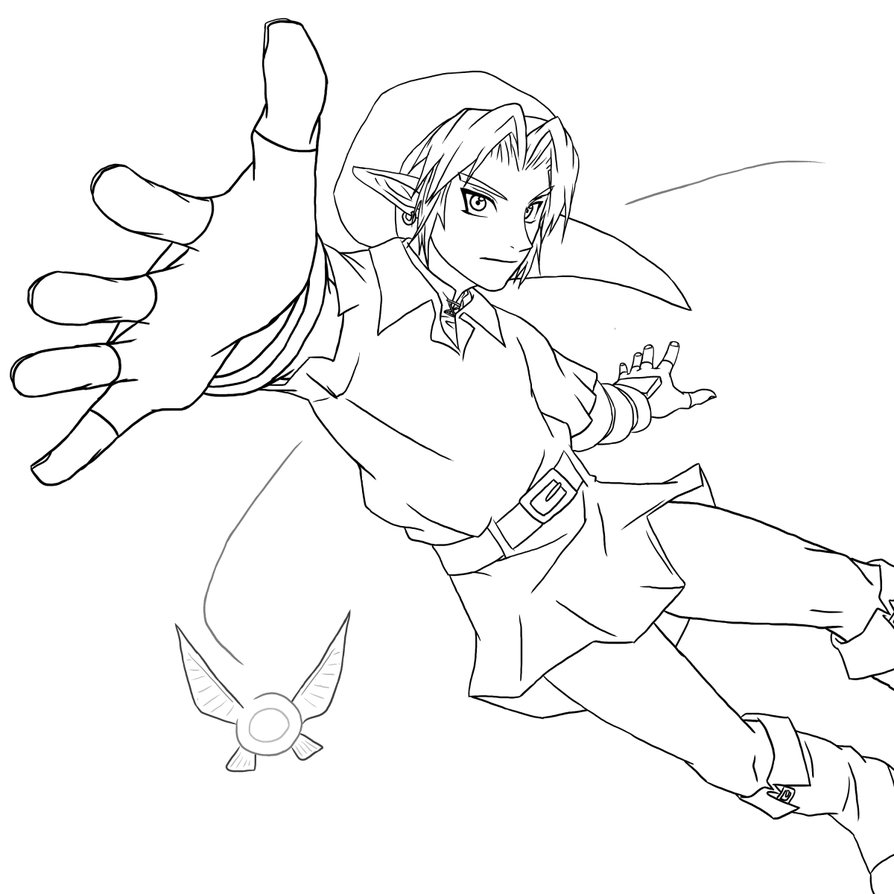 894x894 Ocarina Of Time Link Lineart By Lolomalon