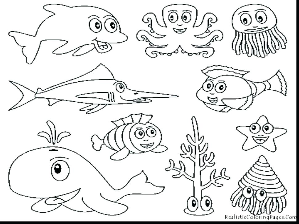 970x727 Coloring Pages Of The Ocean Sea Animals Coloring Coloring Pages