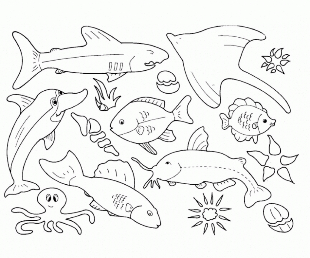 Authentic Ocean Animal Coloring Pages Realisti 1024x851 Authentic Ocean Animal Coloring Pages Realisti