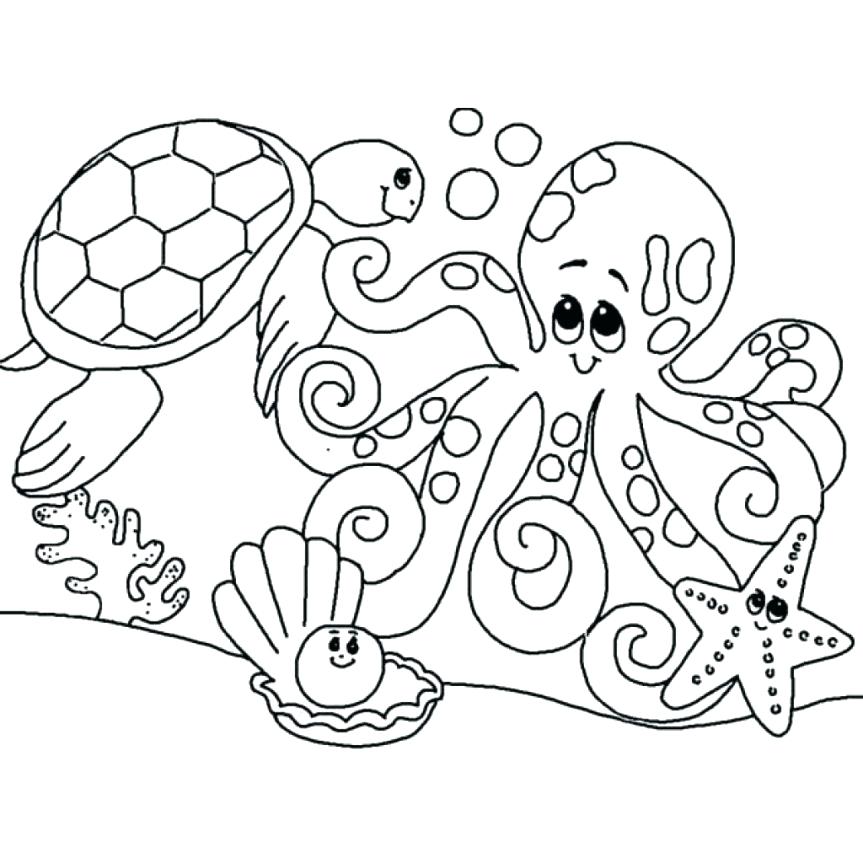 Coloring Pages Sea Animals Coloring Pages Cute Sea Animals 863x863 Coloring Pages Sea Animals Coloring Pages Cute Sea Animals