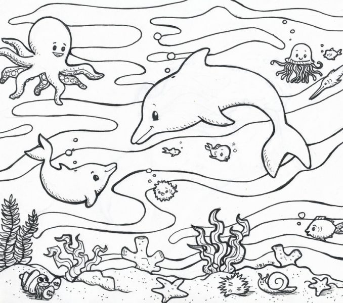 678x600 Coloring Pages Sea Animals Coloring Page
