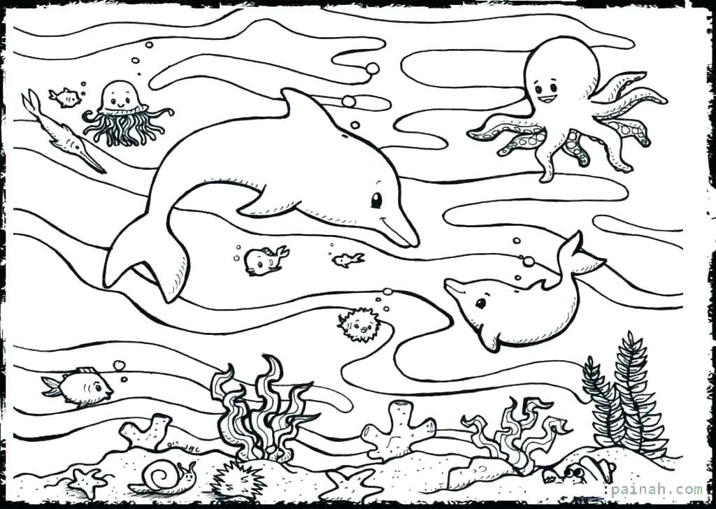 1024x728 Ocean Coloring Pages Free Printable Ocean Scene Coloring Pages
