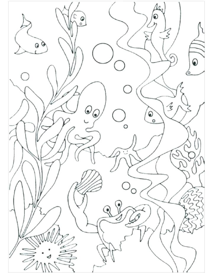 720x937 Ocean Scene Coloring Page This Is Underwater Coloring Pages Images