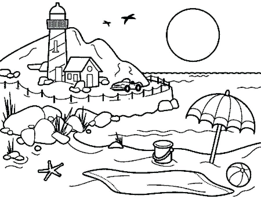 900x688 Beach Themed Coloring Pages