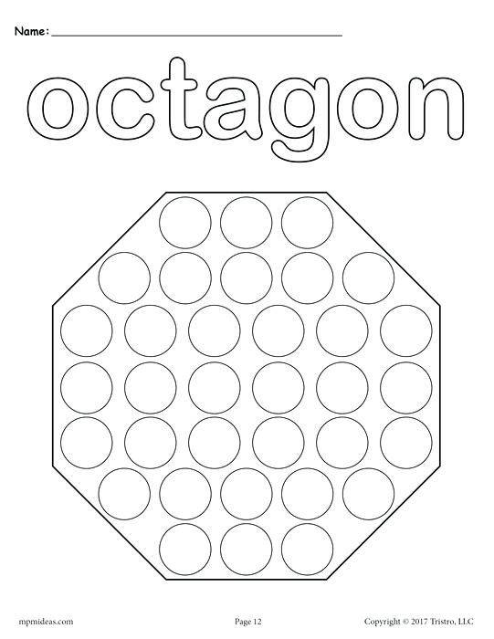 541x700 Free Dot Paint Printables Kids Coloring Free Octagon Do A Dot