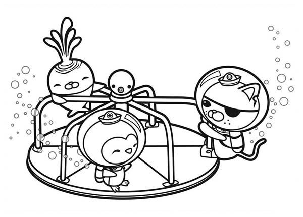 600x430 The Octonauts Playing Together Coloring Page