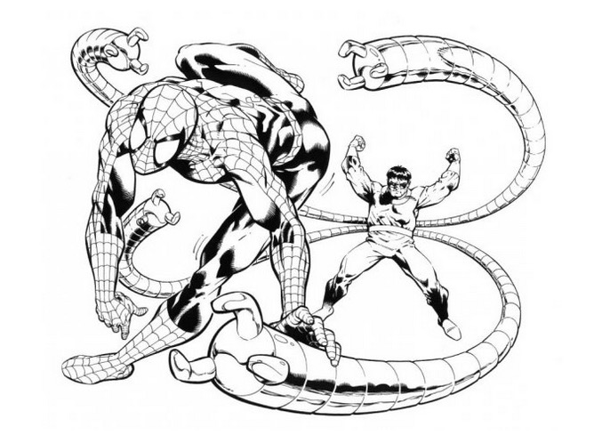 Doctor Octopus Coloring Page Amp Coloring Book 677x489 Doctor Octopus Coloring Page Amp Coloring Book