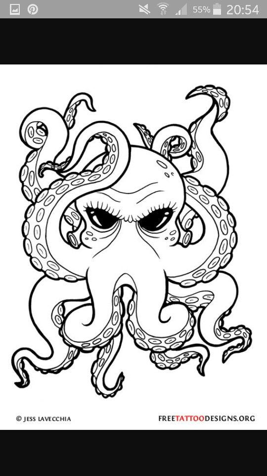 19 Best Pretty Cartoon Octopus Tattoo Designs Images 540x960 19 Best Pretty Cartoon Octopus Tattoo Designs Images
