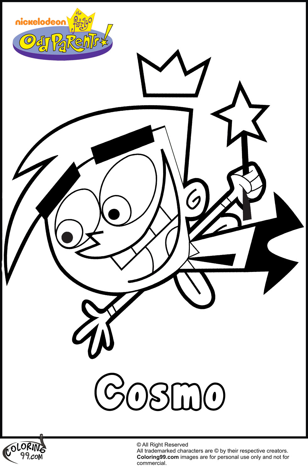 980x1500 Fairly Odd Parents Coloring Pages Team Colors