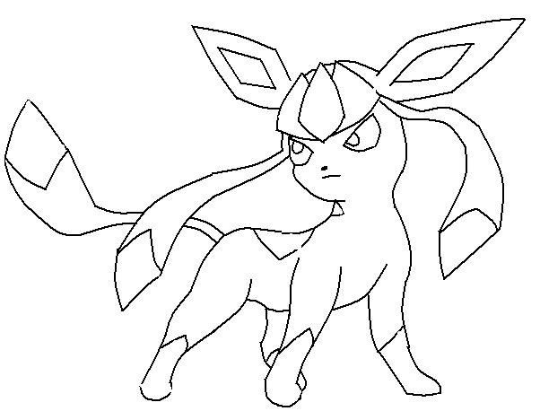 602x468 Pokemon Coloring Pages Glaceon Lineart Pokemon (Detailed