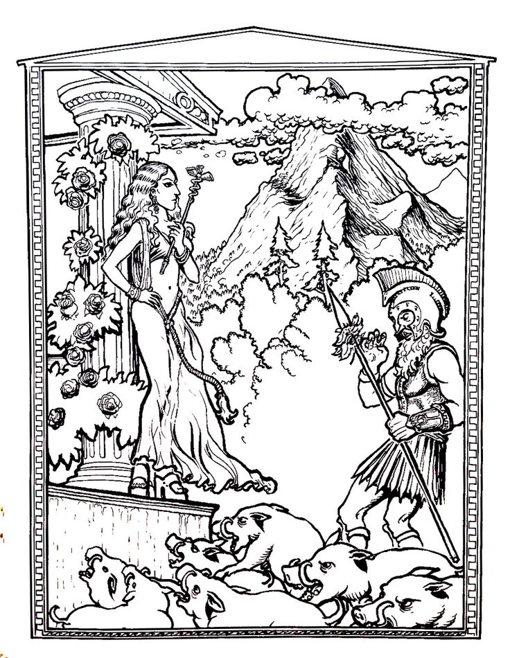 736x950 Book 12 Odyssey Coloring Page