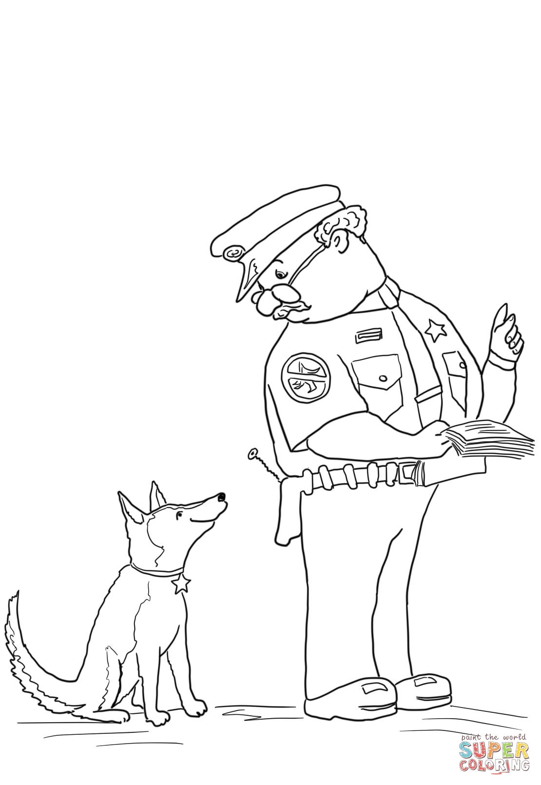 1110x1610 Officer Buckle And Gloria With Paper Work Coloring Page Officer