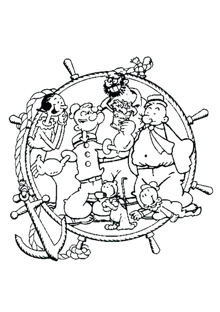 749x1060 Coloring Page ~ Popeye Coloring Pages The Sailor Plays Guitar