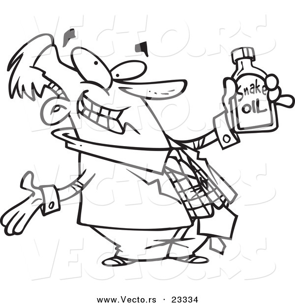 600x620 Cartoon Vector Of Cartoon Businessman Holding Snake Oil