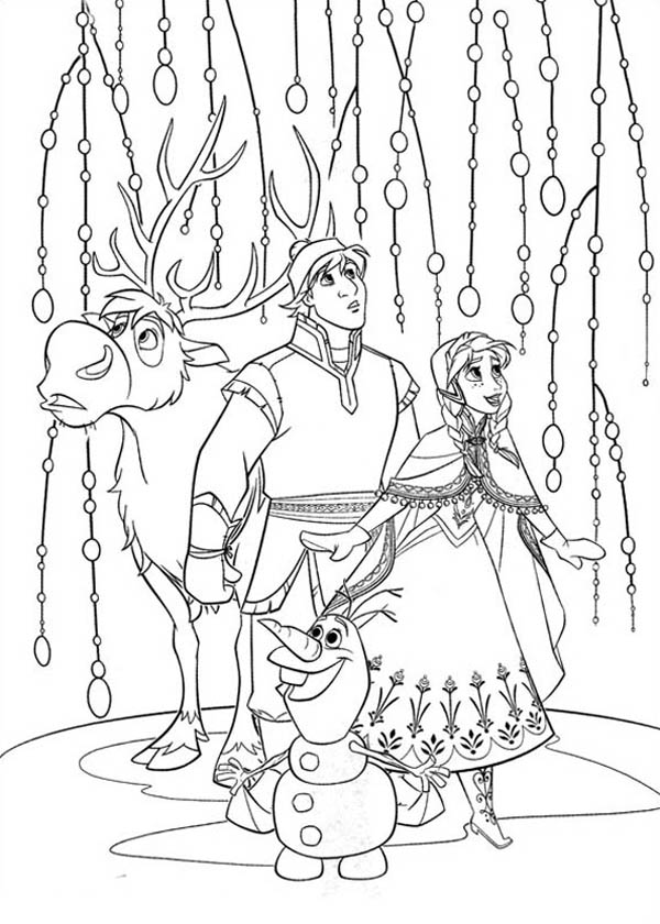 Anna Kristoff Sven And Olaf Look Something Amazing Coloring Page 600x840 Anna Kristoff Sven And Olaf Look Something Amazing Coloring Page