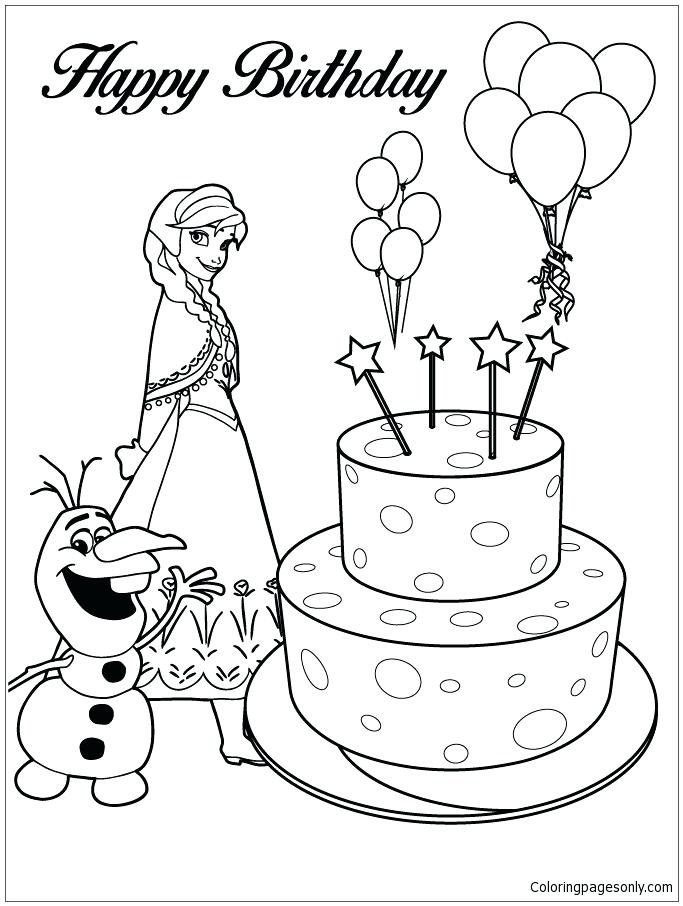 683x906 And Happy Birthday Cake Also And Happy Birthday Cake Coloring Page