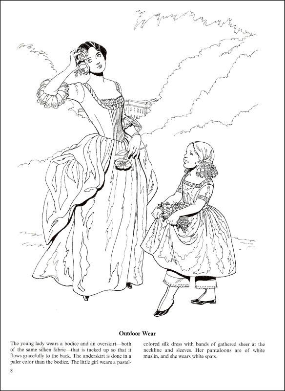 584x800 Fashions Of The Old South Coloring Book, Dover Publications. Adult